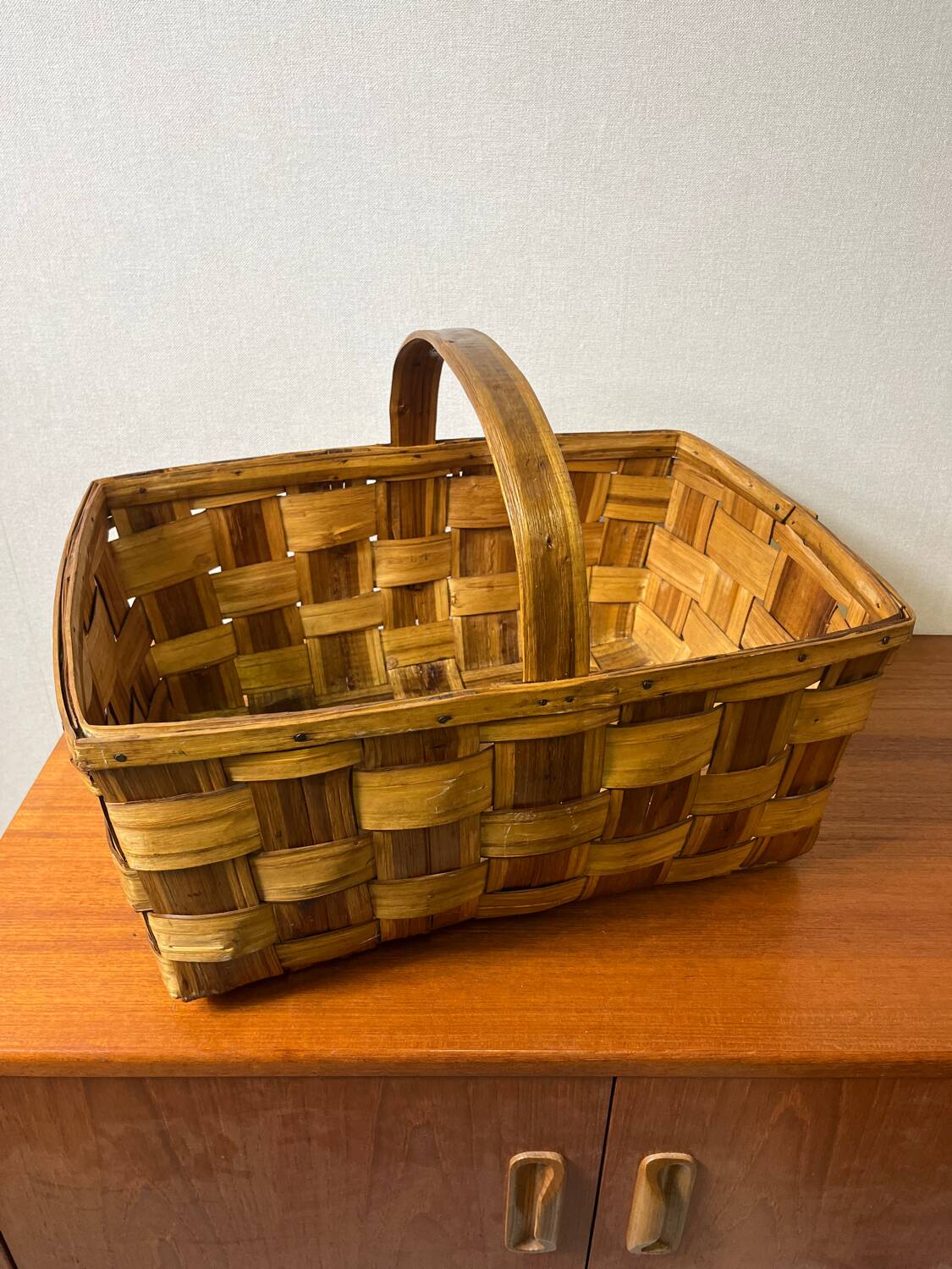 Woven walnut basket from the 60s