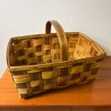 Panier en noyer tressé année 60