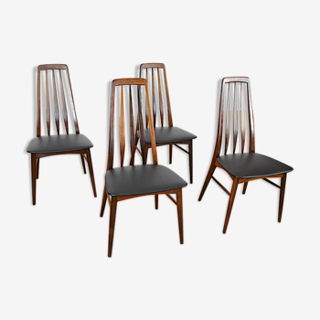 4 chaises Scandinave de Niels Kofoeds en Palissandre de Rio 1960