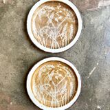 2 flat plates Midwinter in glazed stoneware, service "Shady lane"