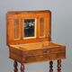 Antique sewing table in walnut and cherry wood, 19th century.