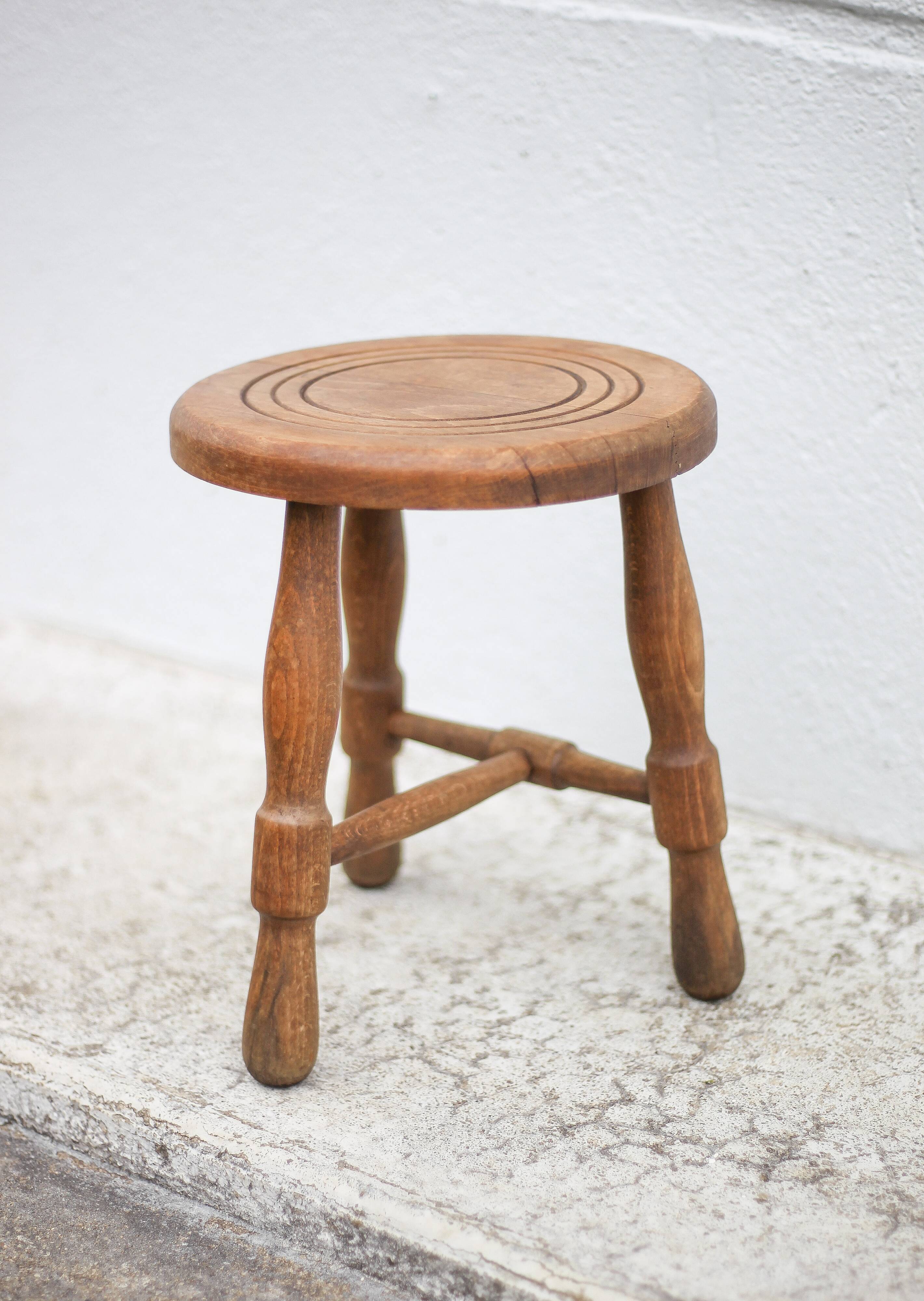 Vintage stool, wooden stool, side stool, plant holder