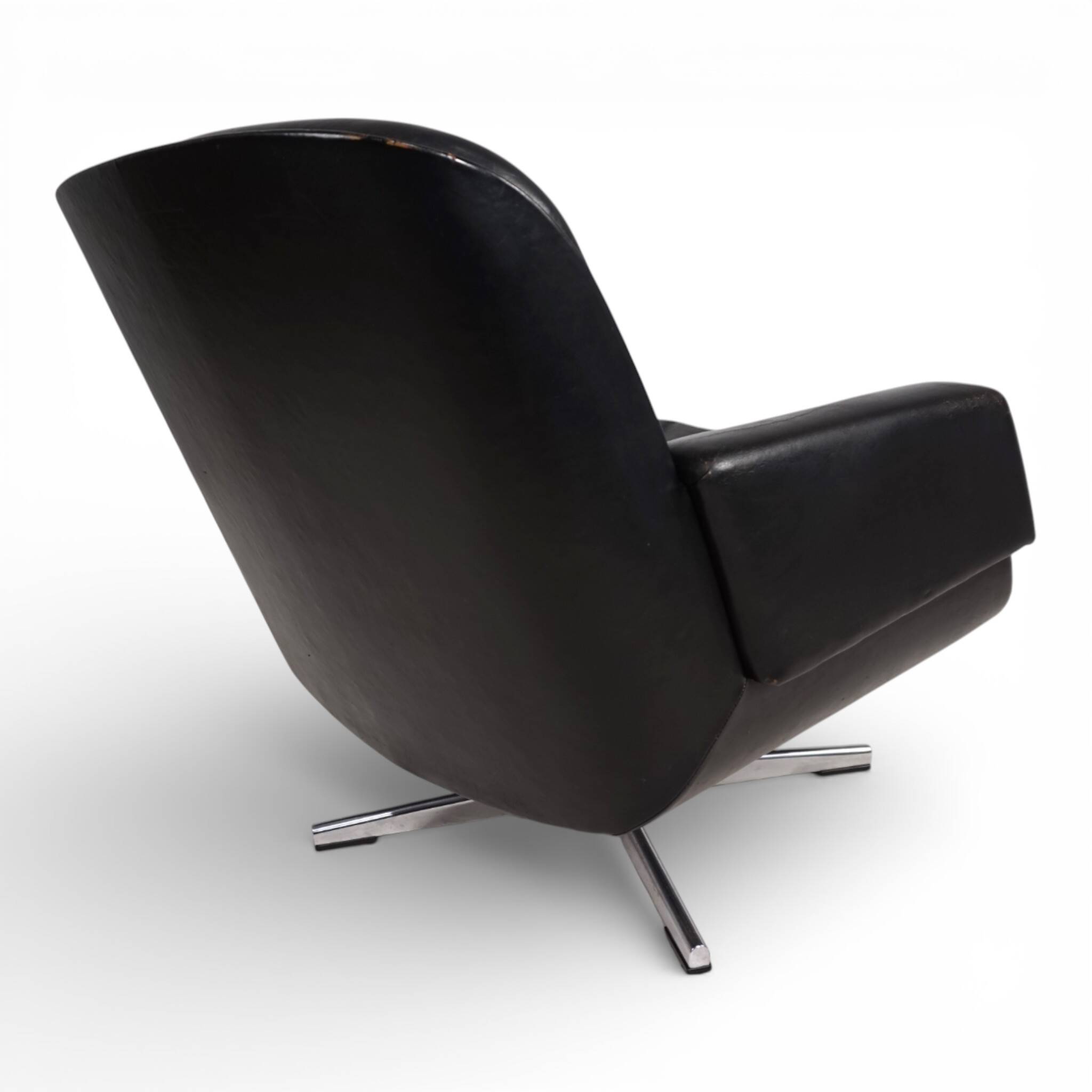 Fauteuil en cuir Eugen Schmidt, 1960