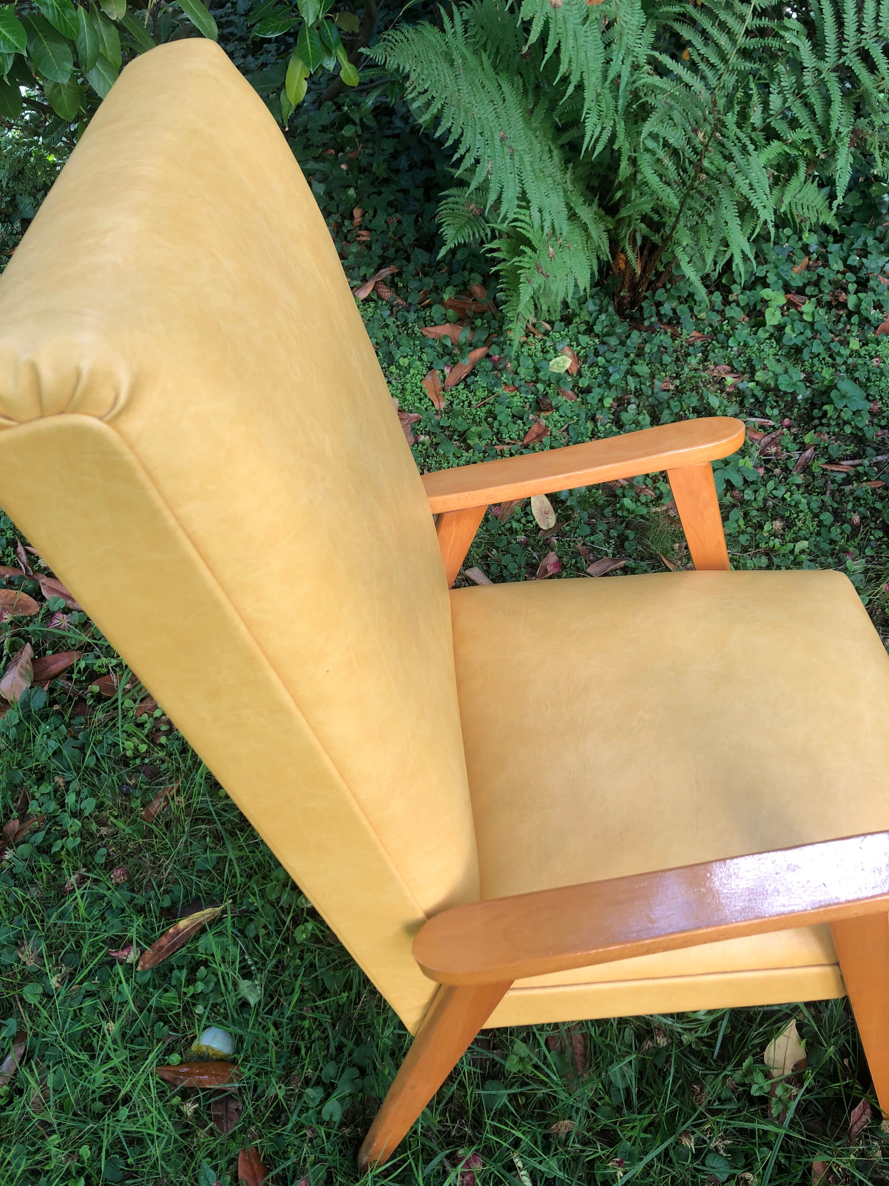 Vintage 60s yellow Scandinavian armchairs