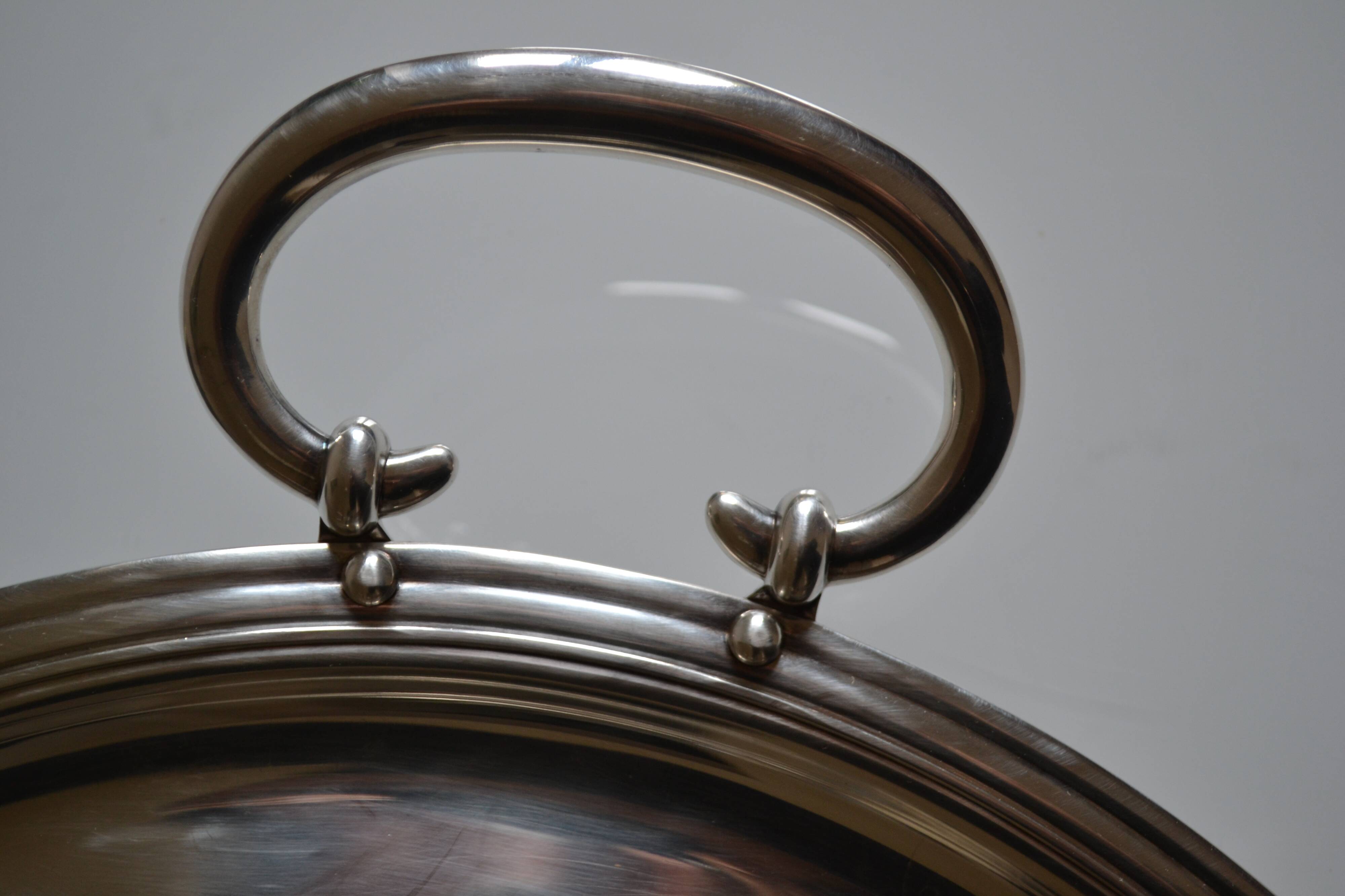Christofle Silver-plated metal serving tray + box 64 x 42 cm