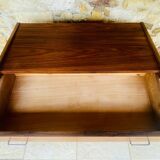 Vintage walnut commode with tapered legs circa 1950s