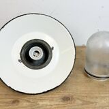 Green Enamel and Cast Iron Industrial Pendant Light, 1960s