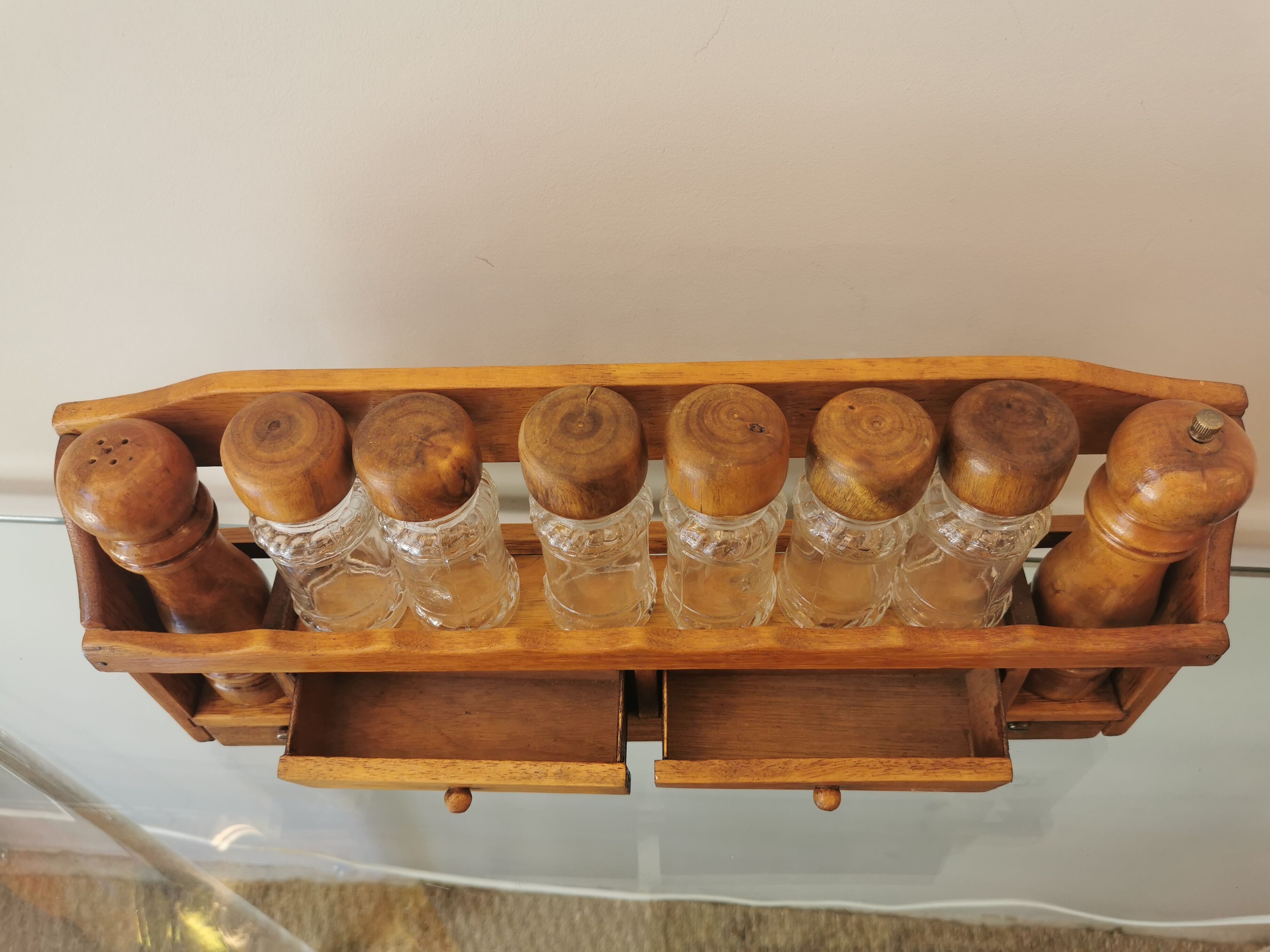 Wooden spice wall servant 60s/70s
