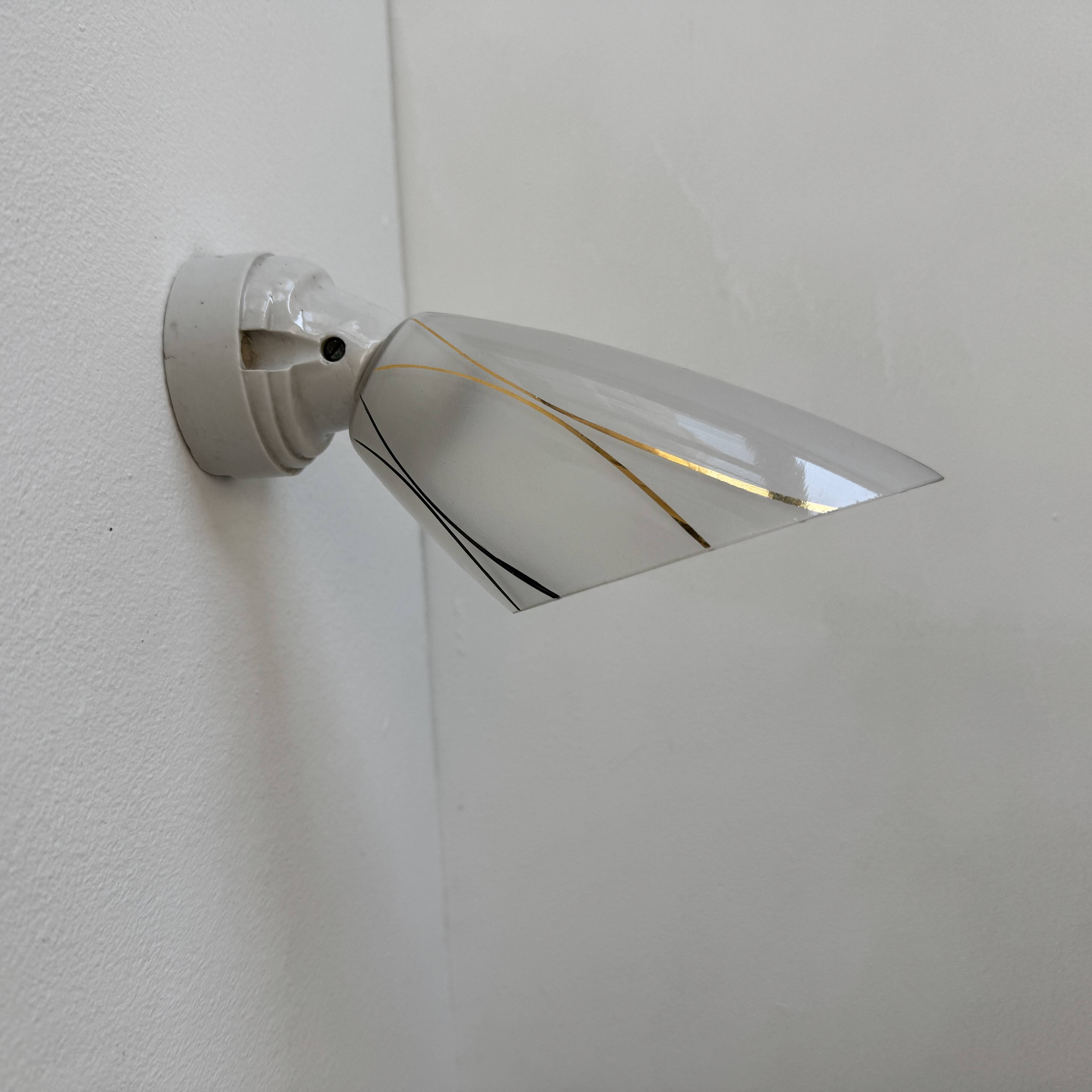 Lot of 3 old 1950 vintage slanted wall lights