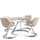 Ensemble Euro Steel International Space Age : Table Verre & 4 Chaises