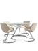 Ensemble Euro Steel International Space Age : Table Verre & 4 Chaises