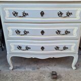 Commode grise et blanc patinée années 1950