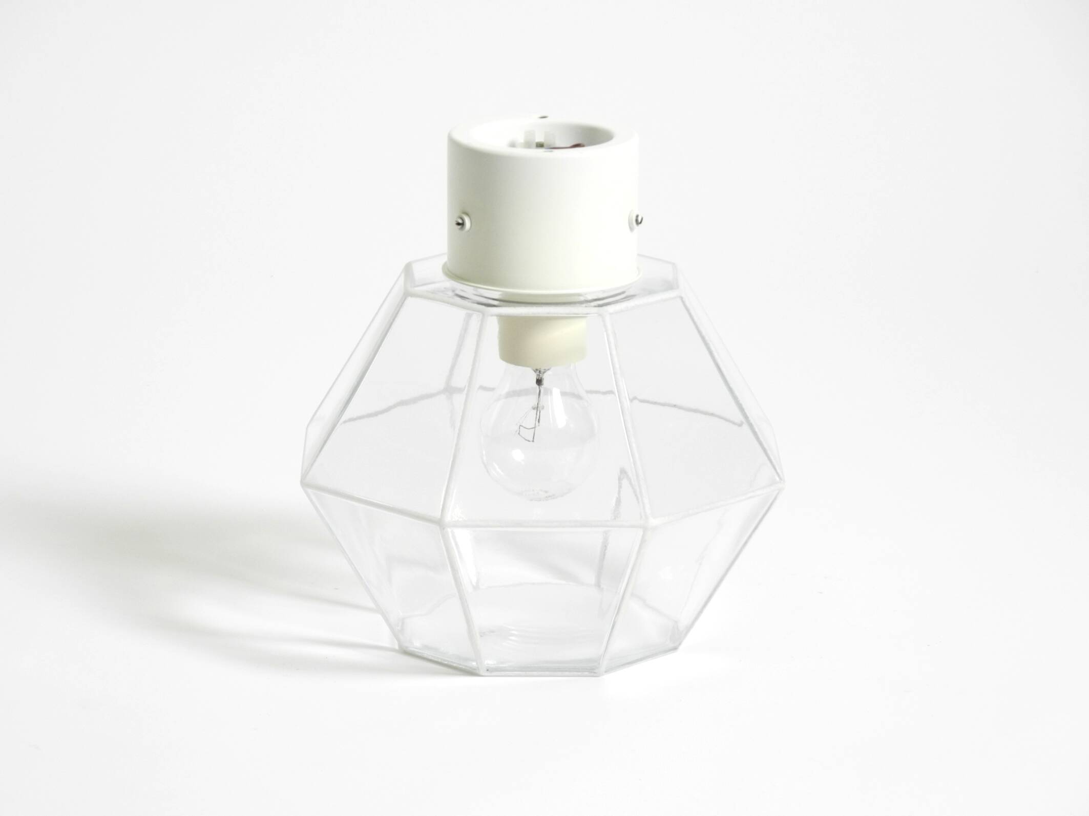 Beautiful 1970s Limburg glass ceiling lamp in octagon shape