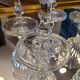 6 chiseled glass foot glasses