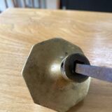Octagonal brass door handle