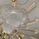 WHITE FLOWERS MURANO GLASS SPUTNIK OVAL GOLD CHANDELIER