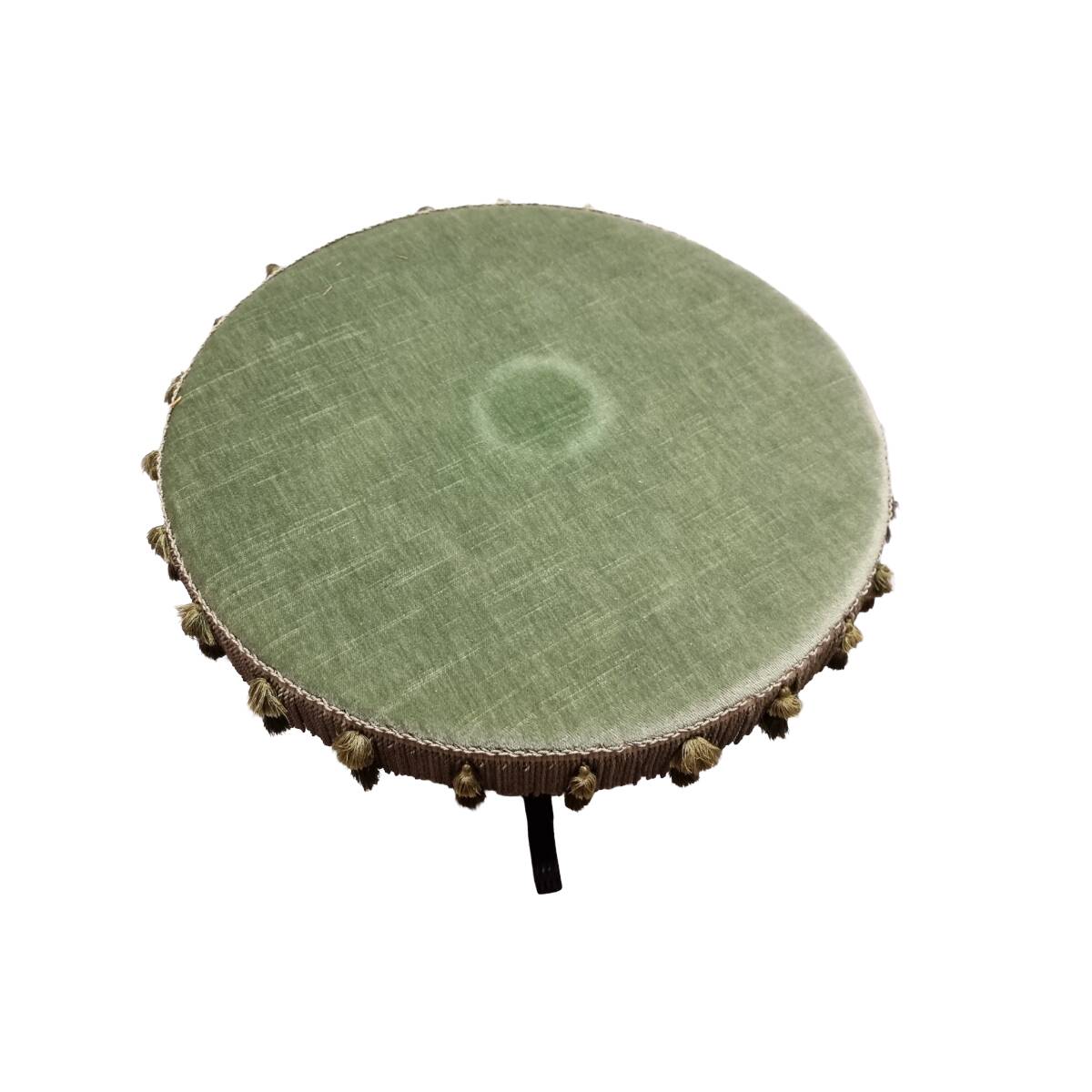 Table française ancienne avec velours et franges, fin du XIXe siècle