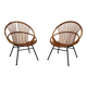 Set of 2 vintage rattan armchairs – 60s/70s style