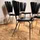 6 vintage chairs 1950 chrome skaï black