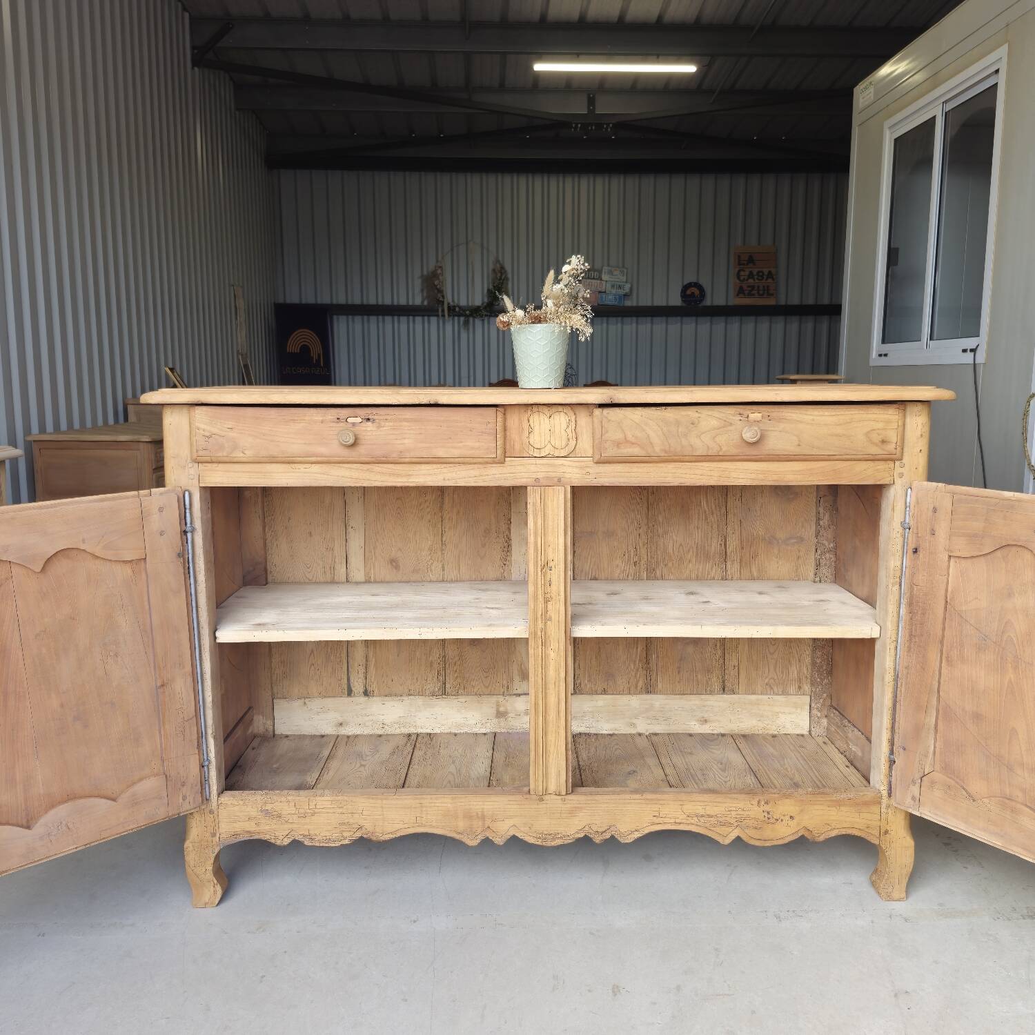 Large Louis XV style solid wood buffet, restored