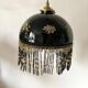 Suspension vintage opaline et perles