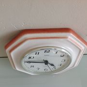 Vintage white ceramic octagonal clock 60/70