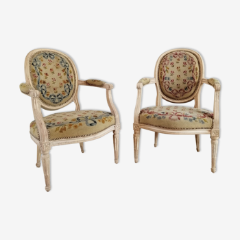 Pair of Louis XVI period armchairs