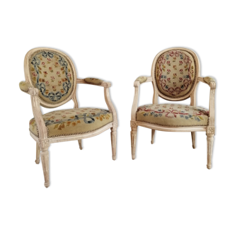 Pair of Louis XVI period armchairs