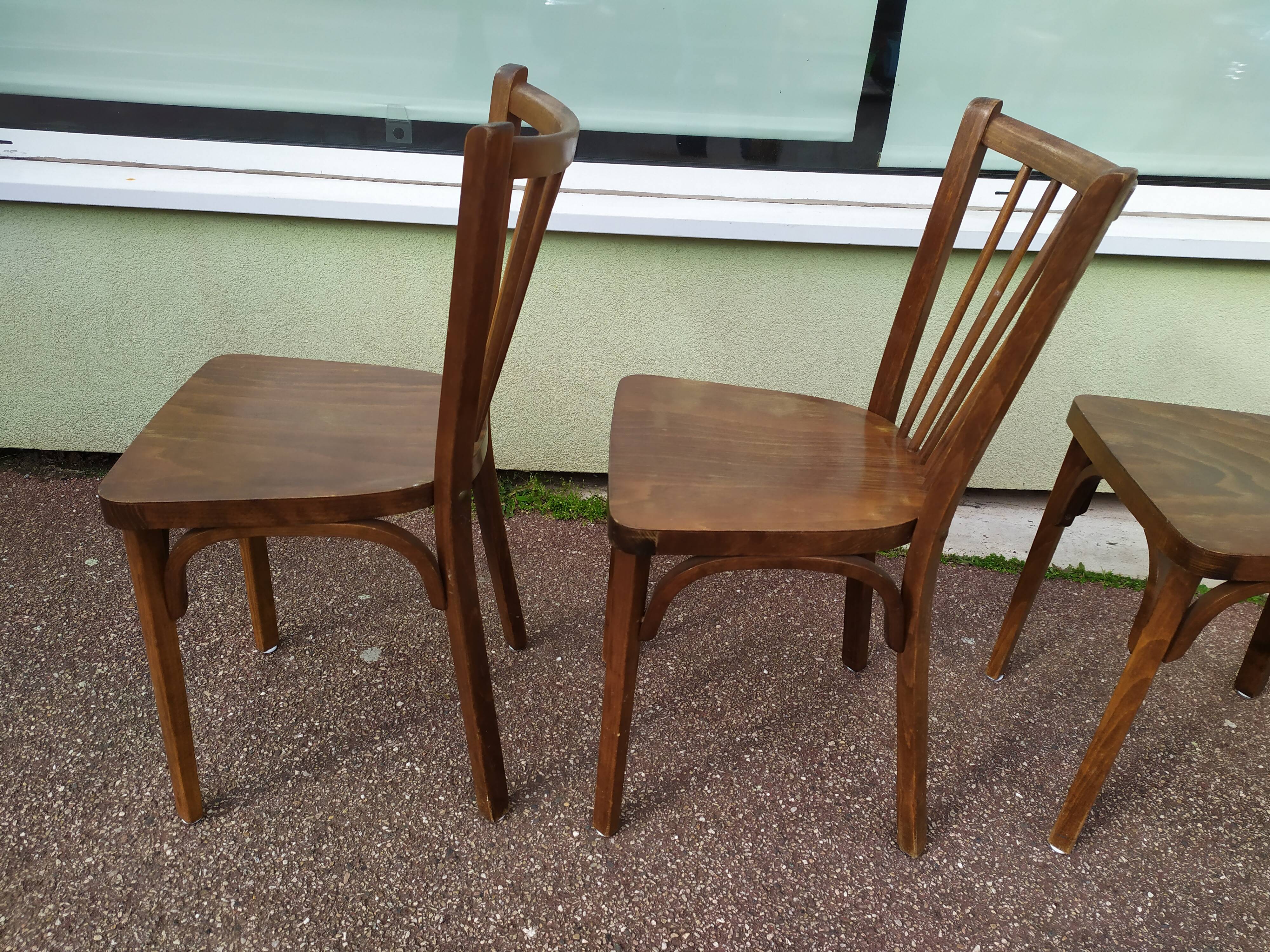 Lot de 4 chaises de bistrot bois Baumann