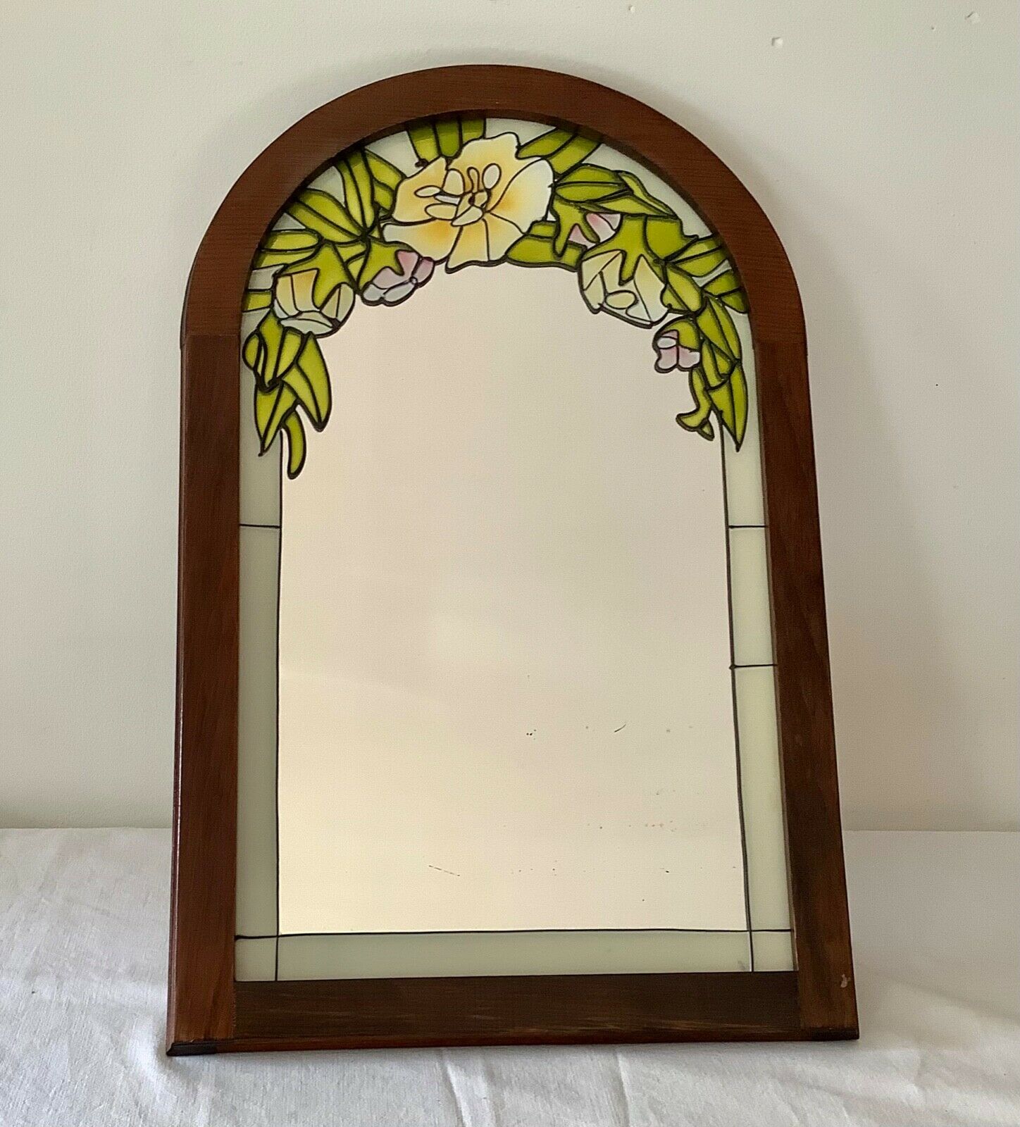 Miroir décors style vitraux 55x35cm