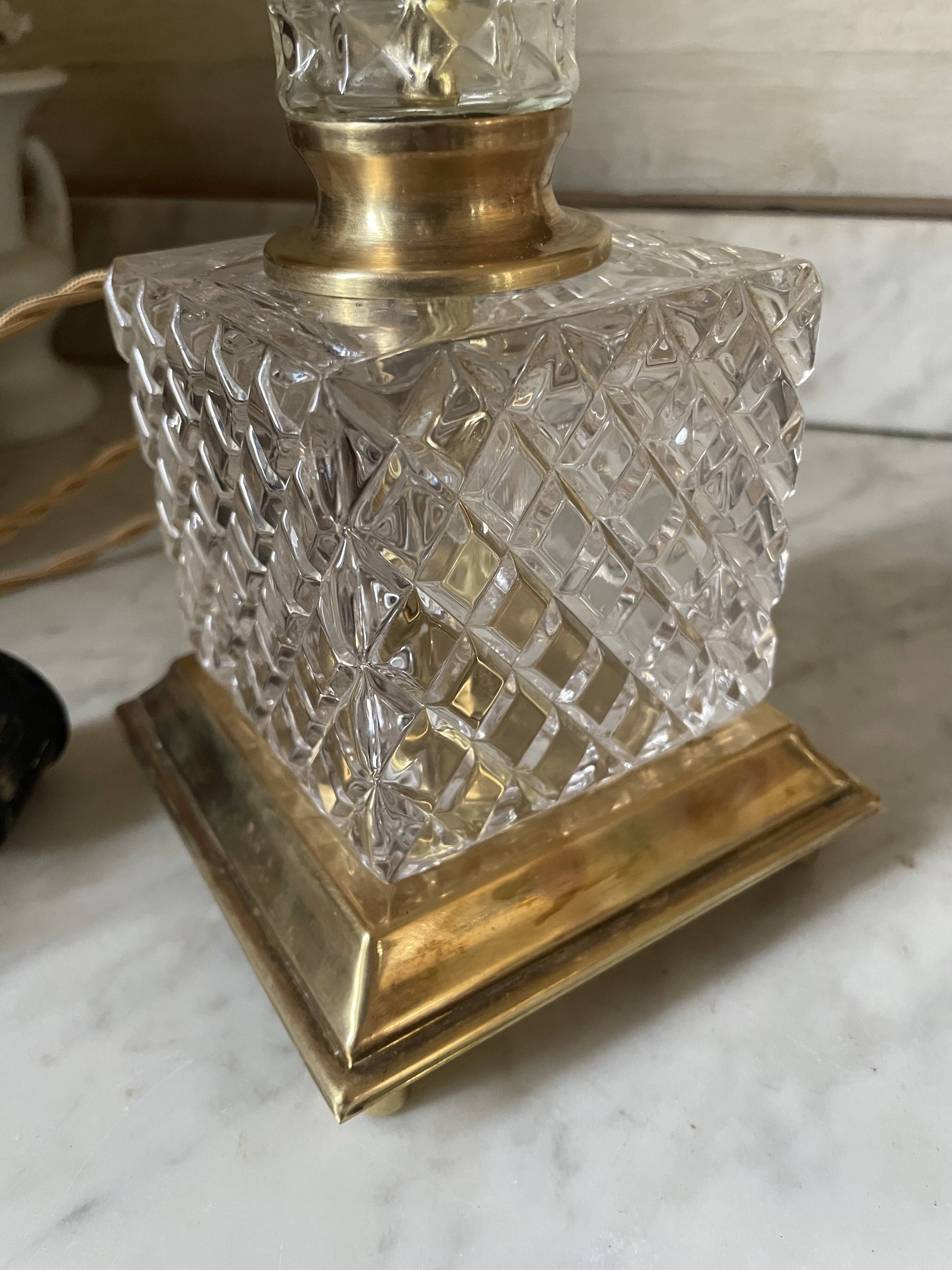 Brass, glass and crystal lamp v