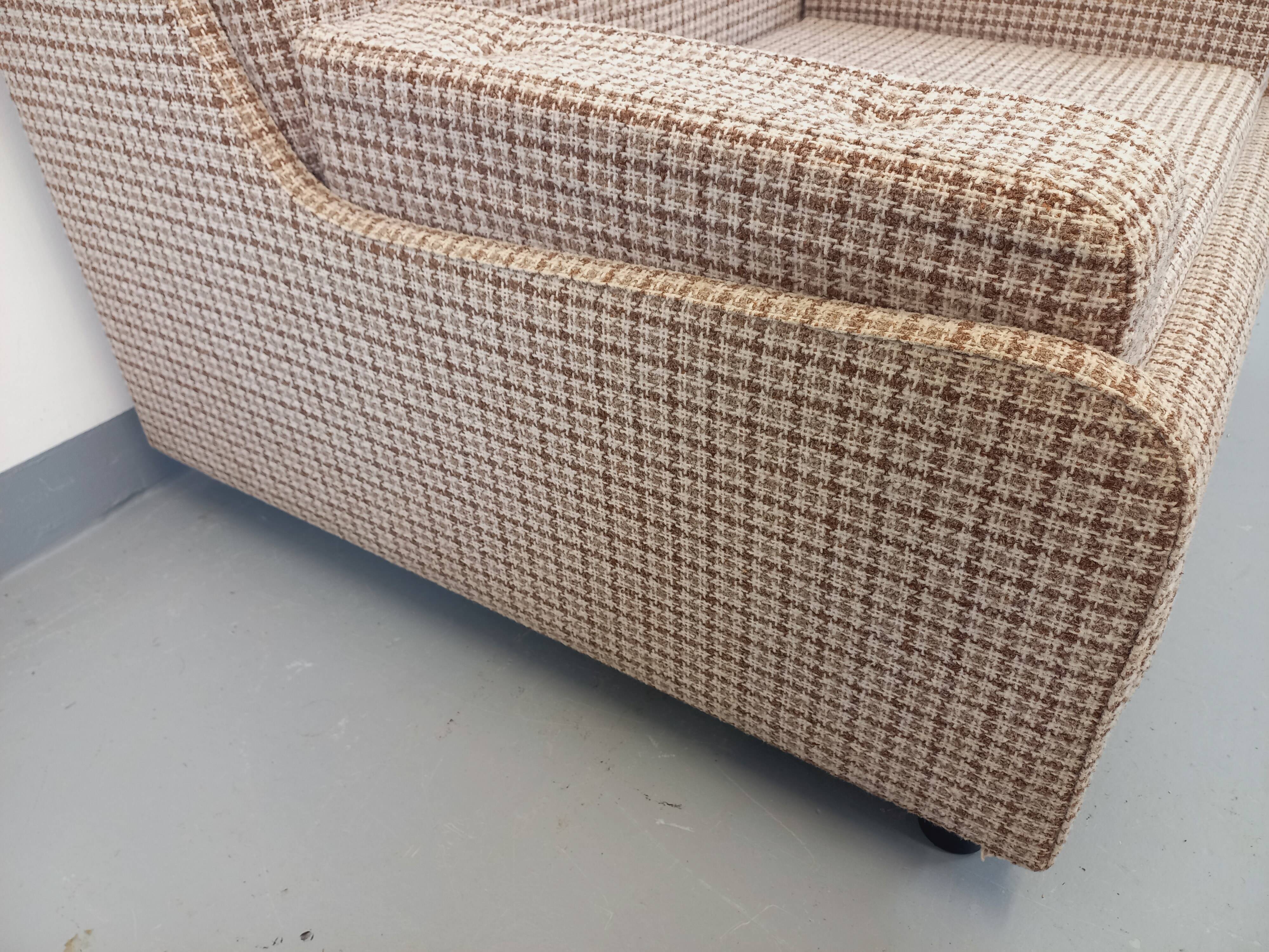 Vintage wool fabric armchair from the 1970s.