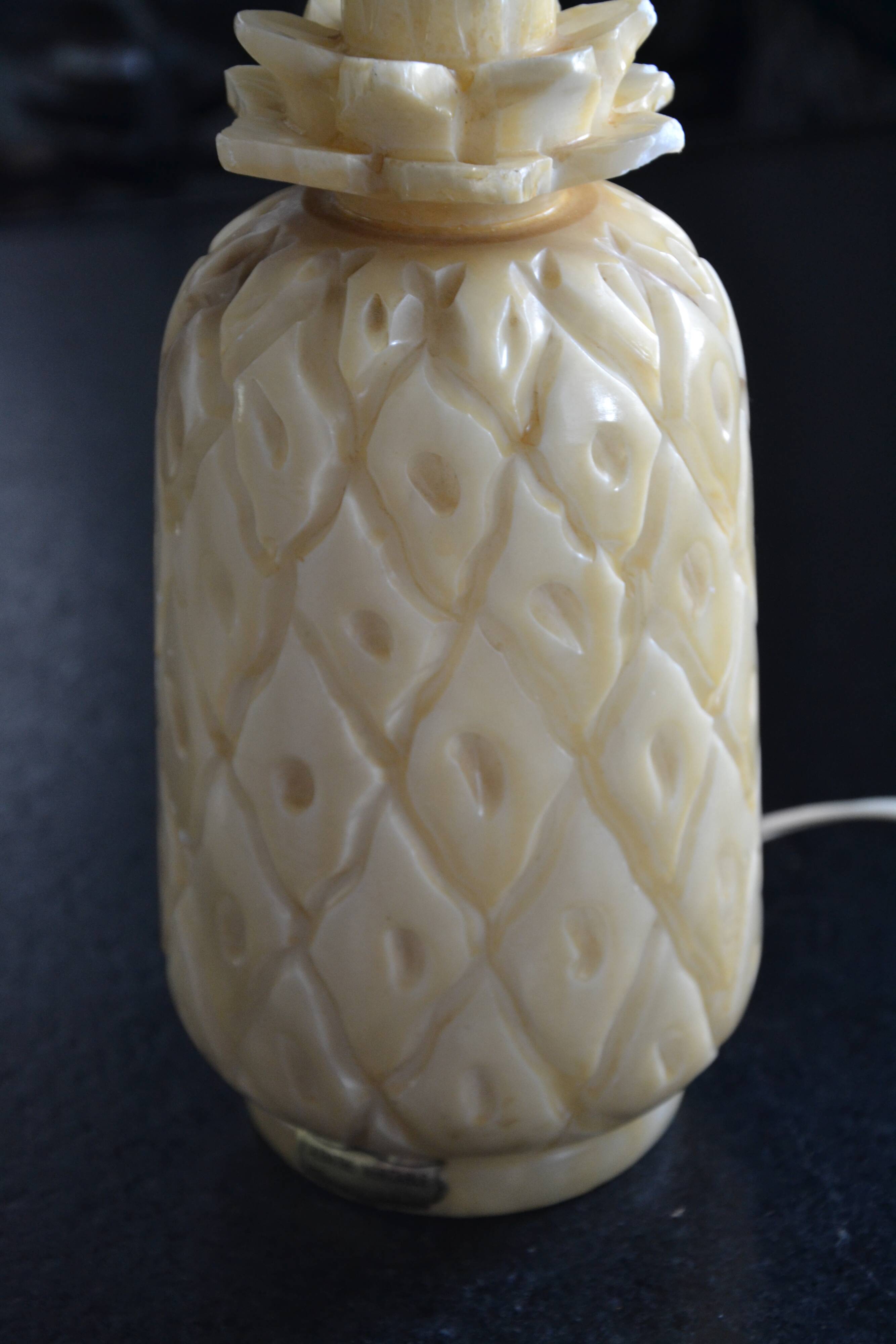 Vintage alabaster pineapple lamp base