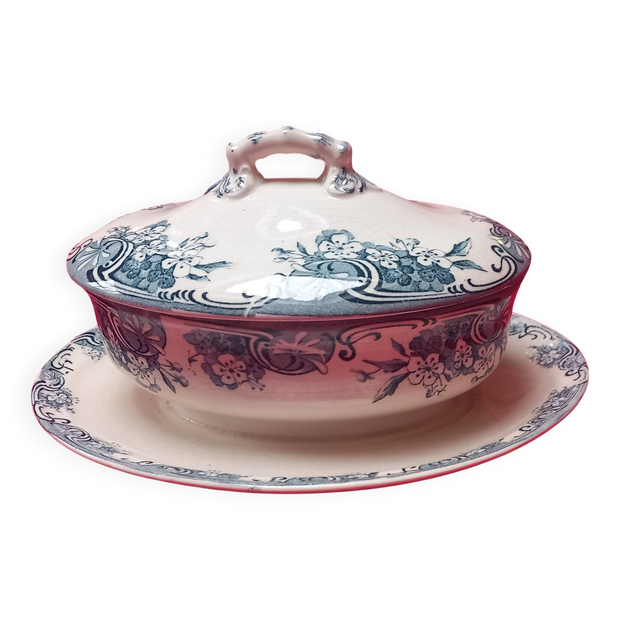 Longwy ceramic sauce boat spring model