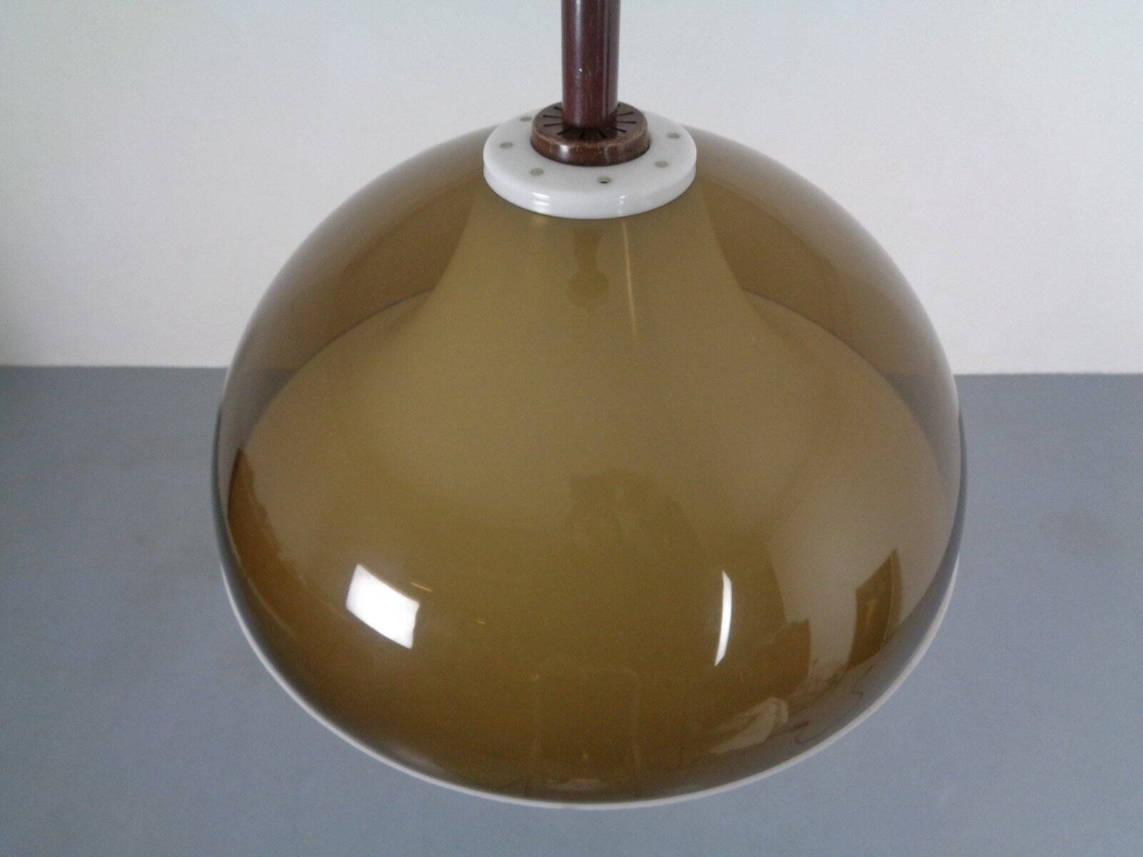 Ceiling lamp in brown and white plastic from Stilux Milano, 1960s