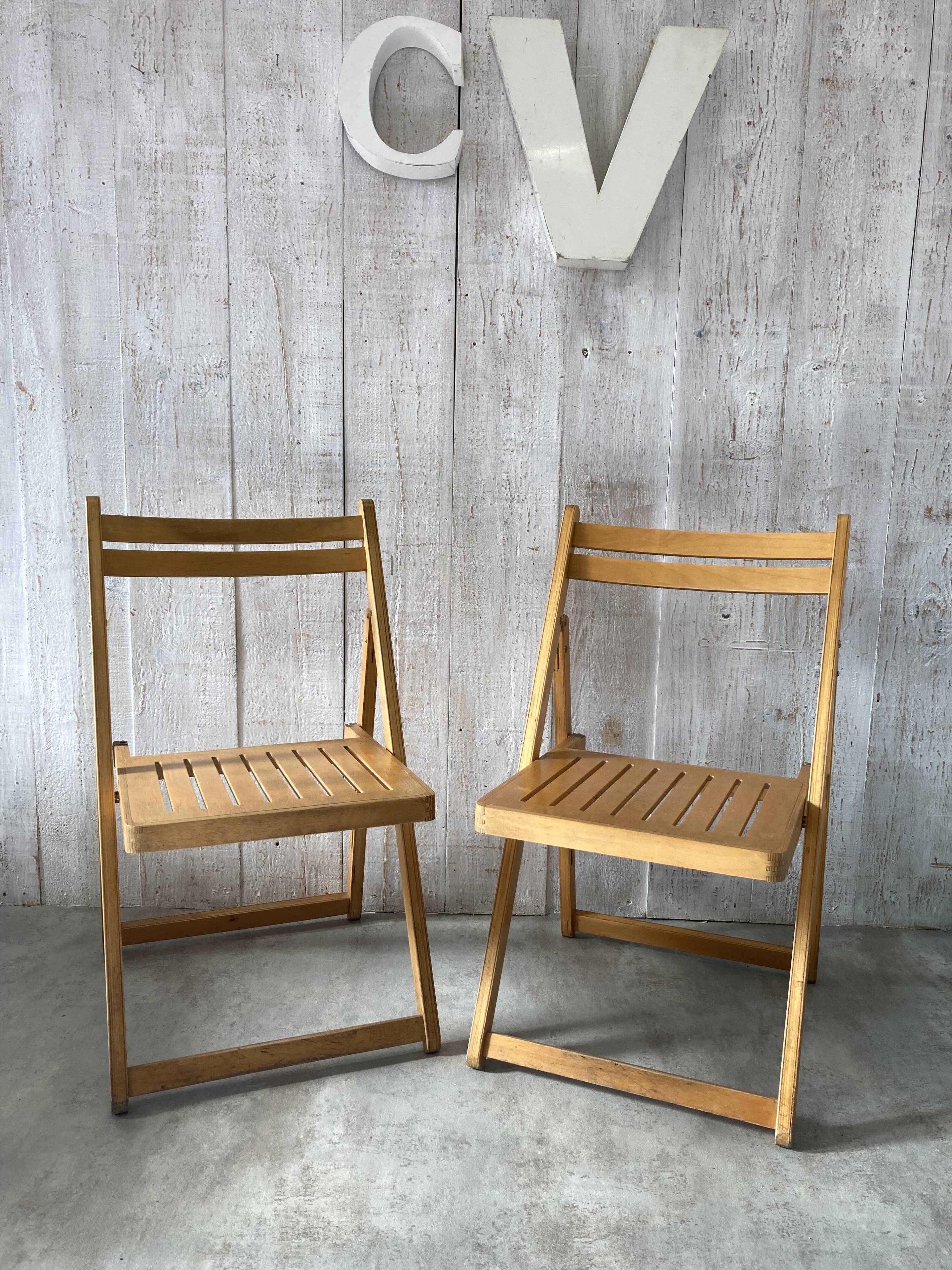 Pair of vintage folding chairs