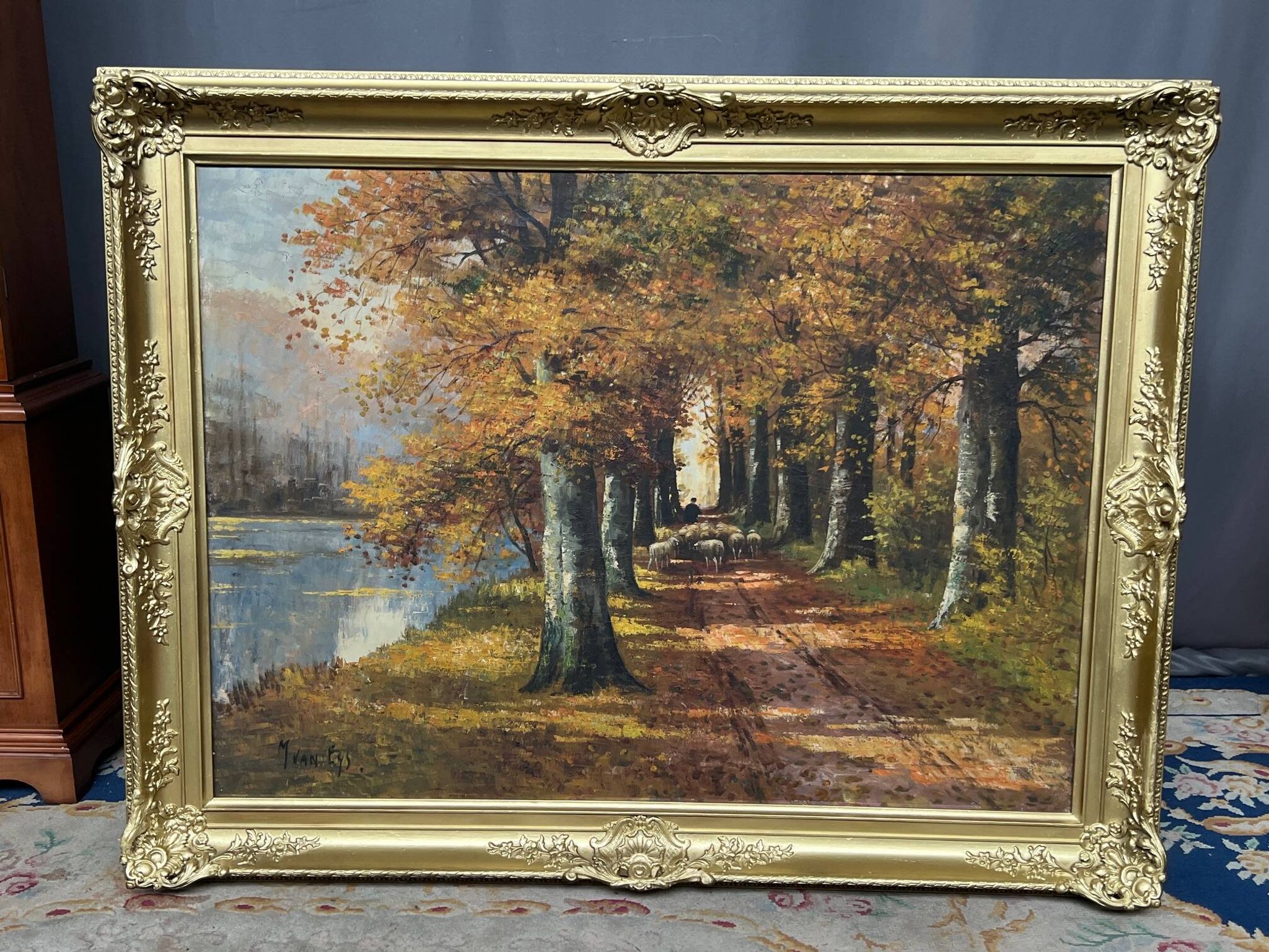 Paysage d'automne. Huile sur toile.