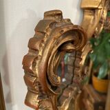 Antique mirror with carved gilded wood glazing beads 164x127