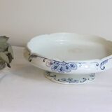 Flat on piedouche, compotier, iron earth, Onnaing earthenware, Palma model, 1890