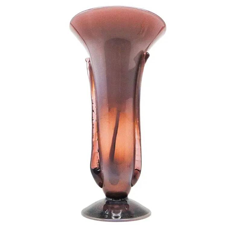 Modernism vase, purple glass, designed by J. Słuczan-Orkusz, Poland, 1970s