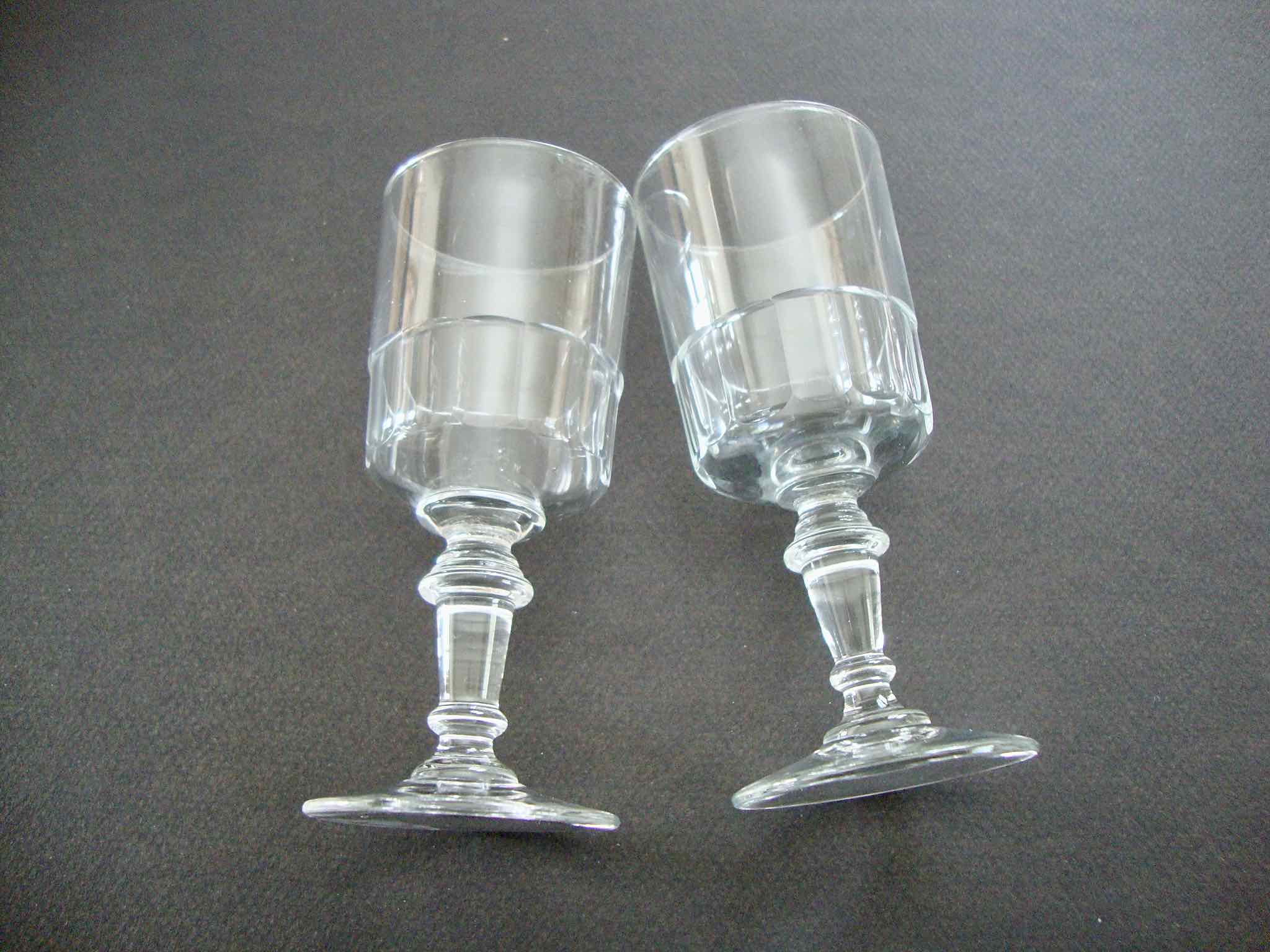 Set of 6 cut crystal glasses