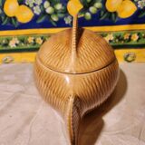 Soupière à bouillabaisse poisson Sarreguemines France céramique jaune