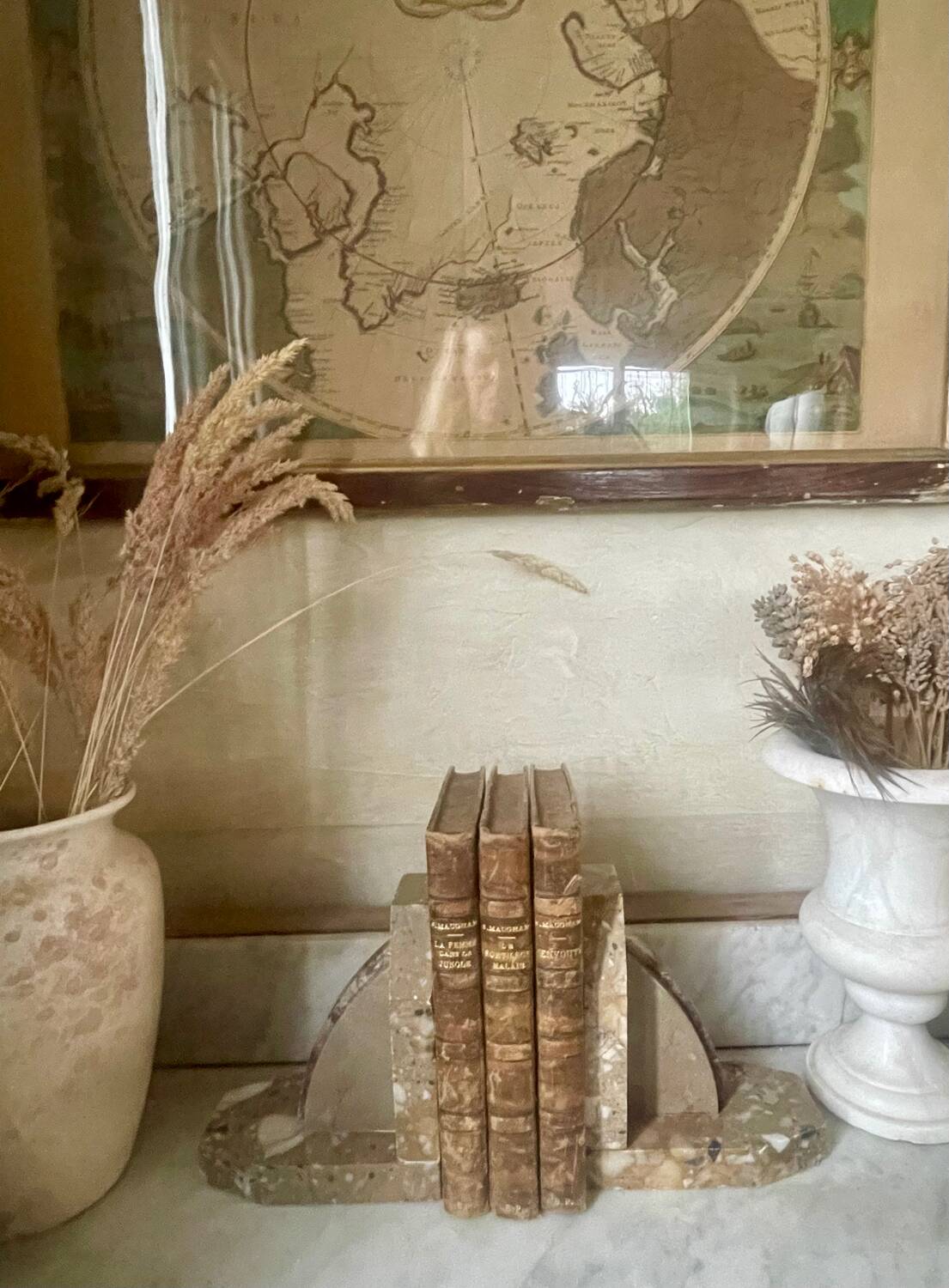 Pair of Art Deco marble bookends