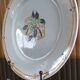 Flat plate old tunis floral porcelain HB French antique