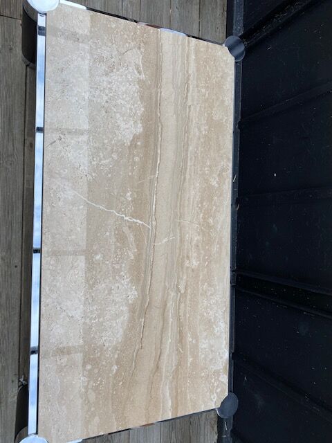 Table basse marbre perlato Roche Bobois vintage 1970