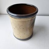 Covered stoneware ceramic pot - Signed Monogram BV (signature to be identified)