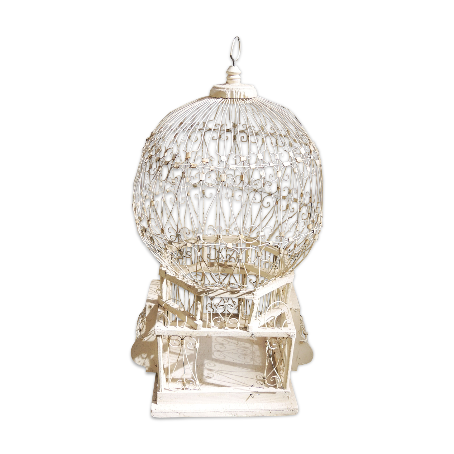 Ancienne Cage à Oiseaux En Bois – Transport D'appelant – Chasse – 37 Cm – France