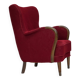 Fauteuil danois des années 1960, état d'origine, tissu en laine, pieds en bois de hêtre.