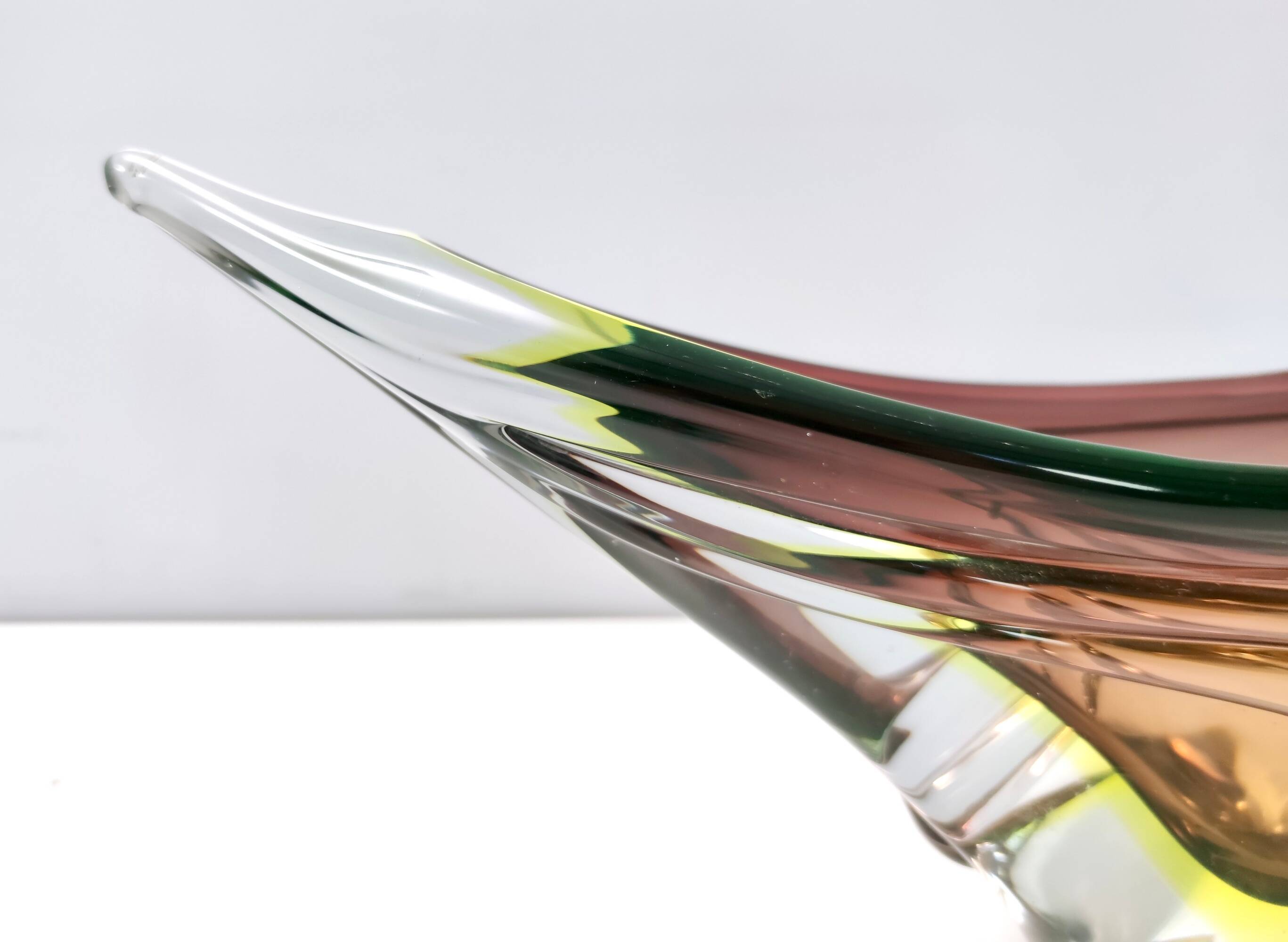 Brown Sommerso Glass Bowl or Centerpiece by Seguso, Italy