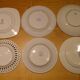 Set of 6 different dessert plates